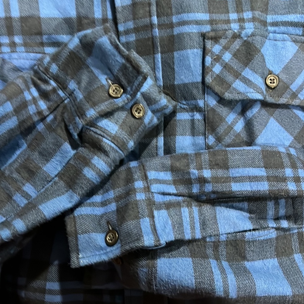 Dickies Men's Blue Plaid flannel Shirt large - Picture 4 of 7